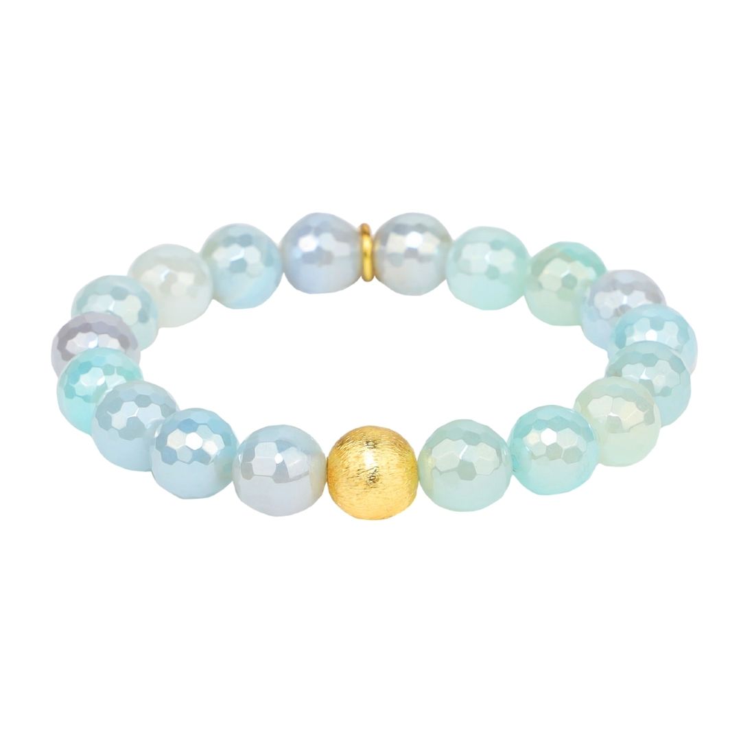 Foam Blue Mélange Beaded Bracelet For Women | BuDhaGirl