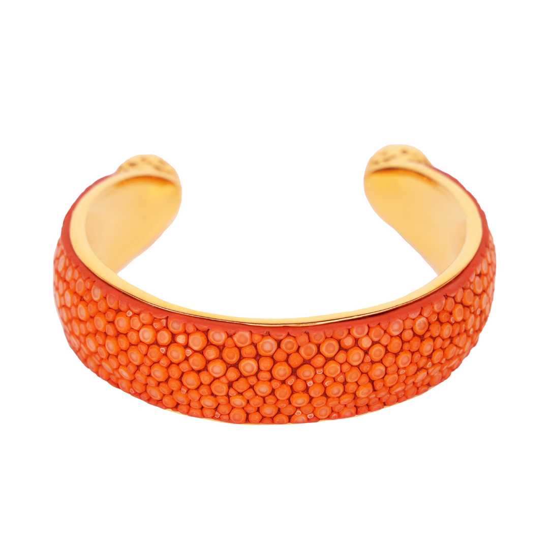 Jolene Crescent Gold-Dipped Stingray Cuff | BuDhaGirl