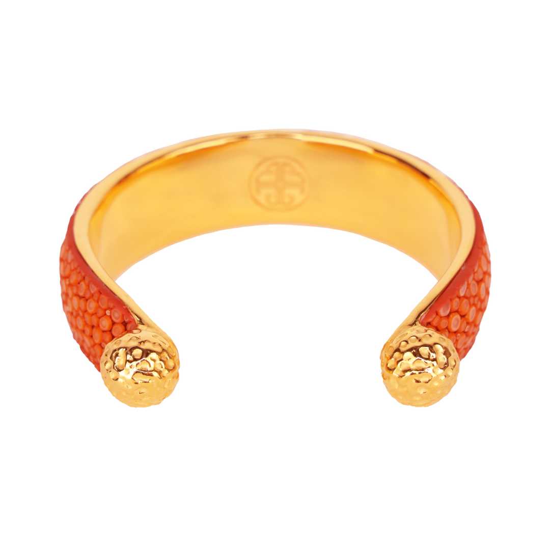 Jolene Crescent Gold-Dipped Stingray Cuff | BuDhaGirl