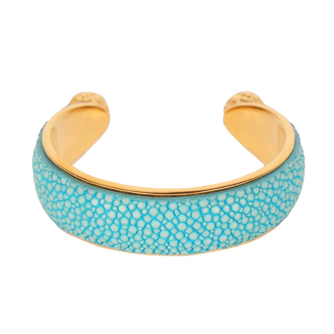 Jolene Crescent Gold-Dipped Stingray Cuff | BuDhaGirl