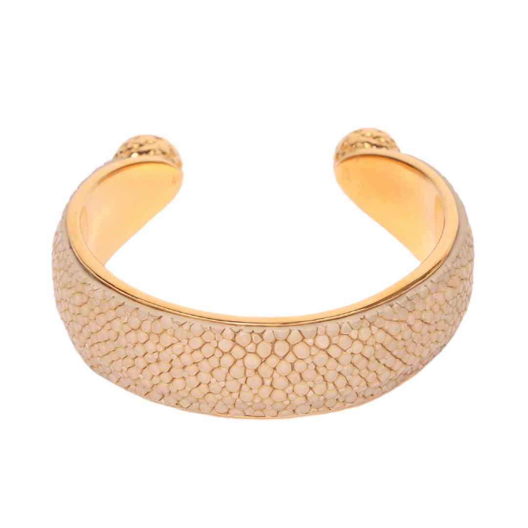 Jolene Crescent Gold-Dipped Stingray Cuff | BuDhaGirl